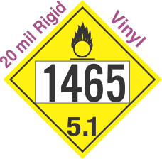 Oxidizer Class 5.1 UN1465 20mil Rigid Vinyl DOT Placard