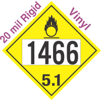 Oxidizer Class 5.1 UN1466 20mil Rigid Vinyl DOT Placard