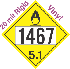 Oxidizer Class 5.1 UN1467 20mil Rigid Vinyl DOT Placard