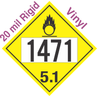 Oxidizer Class 5.1 UN1471 20mil Rigid Vinyl DOT Placard