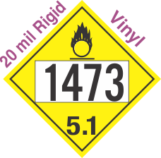 Oxidizer Class 5.1 UN1473 20mil Rigid Vinyl DOT Placard