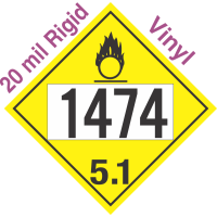 Oxidizer Class 5.1 UN1474 20mil Rigid Vinyl DOT Placard