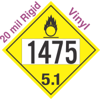 Oxidizer Class 5.1 UN1475 20mil Rigid Vinyl DOT Placard