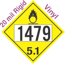 Oxidizer Class 5.1 UN1479 20mil Rigid Vinyl DOT Placard