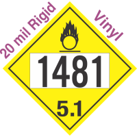 Oxidizer Class 5.1 UN1481 20mil Rigid Vinyl DOT Placard