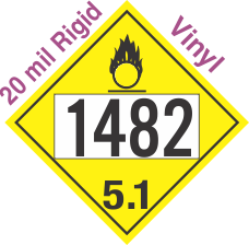 Oxidizer Class 5.1 UN1482 20mil Rigid Vinyl DOT Placard