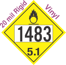 Oxidizer Class 5.1 UN1483 20mil Rigid Vinyl DOT Placard