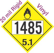 Oxidizer Class 5.1 UN1485 20mil Rigid Vinyl DOT Placard
