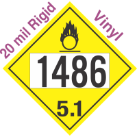 Oxidizer Class 5.1 UN1486 20mil Rigid Vinyl DOT Placard