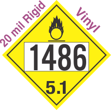 Oxidizer Class 5.1 UN1486 20mil Rigid Vinyl DOT Placard