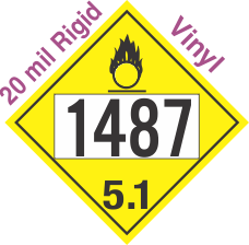 Oxidizer Class 5.1 UN1487 20mil Rigid Vinyl DOT Placard