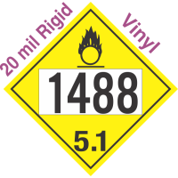 Oxidizer Class 5.1 UN1488 20mil Rigid Vinyl DOT Placard