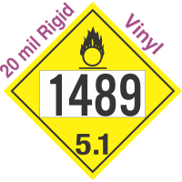 Oxidizer Class 5.1 UN1489 20mil Rigid Vinyl DOT Placard