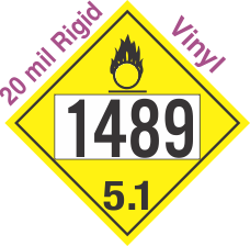 Oxidizer Class 5.1 UN1489 20mil Rigid Vinyl DOT Placard
