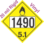 Oxidizer Class 5.1 UN1490 20mil Rigid Vinyl DOT Placard