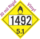 Oxidizer Class 5.1 UN1492 20mil Rigid Vinyl DOT Placard