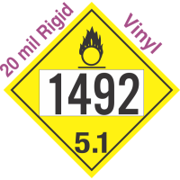 Oxidizer Class 5.1 UN1492 20mil Rigid Vinyl DOT Placard