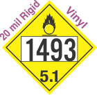 Oxidizer Class 5.1 UN1493 20mil Rigid Vinyl DOT Placard
