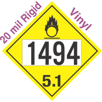 Oxidizer Class 5.1 UN1494 20mil Rigid Vinyl DOT Placard