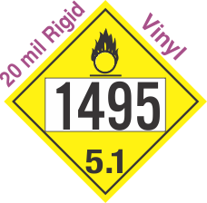 Oxidizer Class 5.1 UN1495 20mil Rigid Vinyl DOT Placard