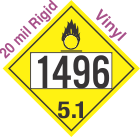 Oxidizer Class 5.1 UN1496 20mil Rigid Vinyl DOT Placard