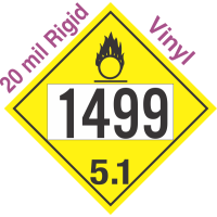 Oxidizer Class 5.1 UN1499 20mil Rigid Vinyl DOT Placard