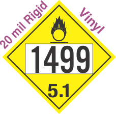 Oxidizer Class 5.1 UN1499 20mil Rigid Vinyl DOT Placard
