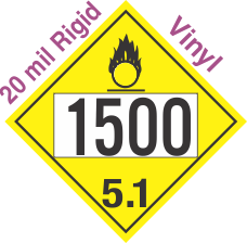 Oxidizer Class 5.1 UN1500 20mil Rigid Vinyl DOT Placard