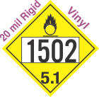 Oxidizer Class 5.1 UN1502 20mil Rigid Vinyl DOT Placard
