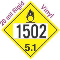 Oxidizer Class 5.1 UN1502 20mil Rigid Vinyl DOT Placard