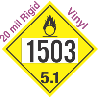 Oxidizer Class 5.1 UN1503 20mil Rigid Vinyl DOT Placard