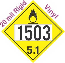 Oxidizer Class 5.1 UN1503 20mil Rigid Vinyl DOT Placard