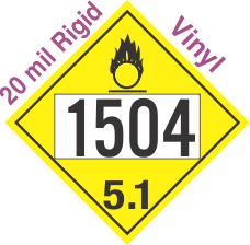 Oxidizer Class 5.1 UN1504 20mil Rigid Vinyl DOT Placard