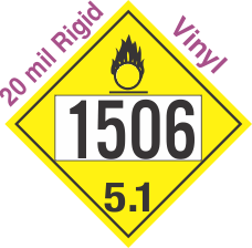 Oxidizer Class 5.1 UN1506 20mil Rigid Vinyl DOT Placard