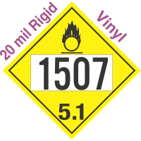 Oxidizer Class 5.1 UN1507 20mil Rigid Vinyl DOT Placard