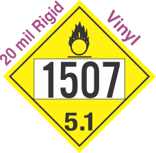 Oxidizer Class 5.1 UN1507 20mil Rigid Vinyl DOT Placard