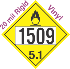 Oxidizer Class 5.1 UN1509 20mil Rigid Vinyl DOT Placard