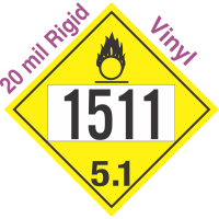 Oxidizer Class 5.1 UN1511 20mil Rigid Vinyl DOT Placard