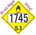 Oxidizer Class 5.1 UN1745 20mil Rigid Vinyl DOT Placard