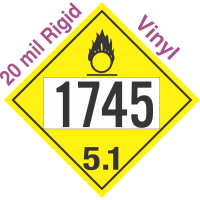 Oxidizer Class 5.1 UN1745 20mil Rigid Vinyl DOT Placard