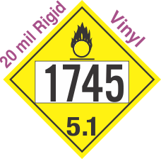 Oxidizer Class 5.1 UN1745 20mil Rigid Vinyl DOT Placard