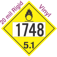 Oxidizer Class 5.1 UN1748 20mil Rigid Vinyl DOT Placard