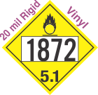 Oxidizer Class 5.1 UN1872 20mil Rigid Vinyl DOT Placard