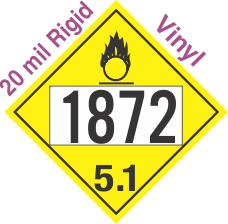 Oxidizer Class 5.1 UN1872 20mil Rigid Vinyl DOT Placard