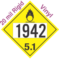 Oxidizer Class 5.1 UN1942 20mil Rigid Vinyl DOT Placard