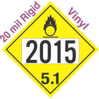 Oxidizer Class 5.1 UN2015 20mil Rigid Vinyl DOT Placard