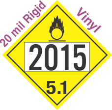 Oxidizer Class 5.1 UN2015 20mil Rigid Vinyl DOT Placard