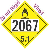 Oxidizer Class 5.1 UN2067 20mil Rigid Vinyl DOT Placard