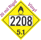 Oxidizer Class 5.1 UN2208 20mil Rigid Vinyl DOT Placard