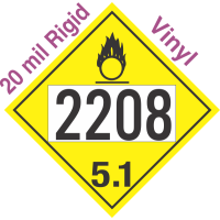 Oxidizer Class 5.1 UN2208 20mil Rigid Vinyl DOT Placard